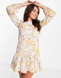 Never Fully Dressed Kindness Printed Midi Dress In White For Women White Multi -Never Fully Dressed Sales 201406991 3