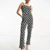 Never Fully Dressed Broderie Jumpsuit In Monochrome Print For Women Mono Broderie