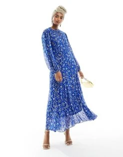 Never Fully Dressed Metallic Long Sleeve Maxi Dress In Cobalt For Women Cobalt Metallic -Never Fully Dressed Sales 205978190 1 cobaltmetallic 1