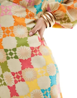 Never Fully Dressed Flared Sleeve Mini Dress In Bright Print For Women Multi -Never Fully Dressed Sales 206166617 4