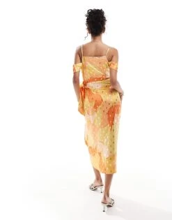 Never Fully Dressed Gold Fleck Off Shoulder Midaxi Dress In Ombre For Women Ombre/gold -Never Fully Dressed Sales 206404055 3