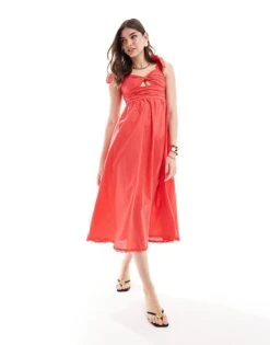Never Fully Dressed Elspeth Midaxi Dress In Red For Women
