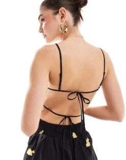 Never Fully Dressed Crop Top Co-ord In Black For Women -Never Fully Dressed Sales 206404250 4