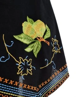 Never Fully Dressed Corfu Bow Shoulder Embroidered Mini Dress In Black For Women -Never Fully Dressed Sales 206404639 3