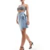 Never Fully Dressed Petite Jaspre Mini Skirt In Denim For Women Blue