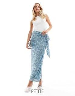 Never Fully Dressed Petite Midaxi Skirt In Pastel Blue Sequin For Women -Never Fully Dressed Sales 206411239 1 babyblue 1