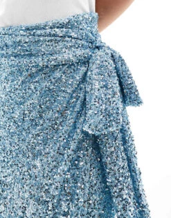 Never Fully Dressed Petite Midaxi Skirt In Pastel Blue Sequin For Women -Never Fully Dressed Sales 206411239 4