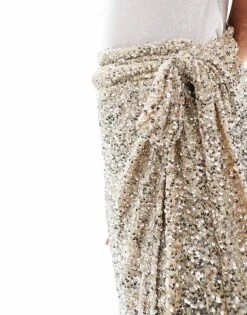 Never Fully Dressed Petite Jaspre Sequin Mini Skirt In Silver For Women -Never Fully Dressed Sales 206411257 3