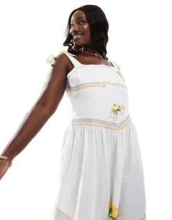 Never Fully Dressed Plus Corfu Midi Dress In White For Women -Never Fully Dressed Sales 206412019 3