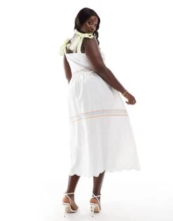 Never Fully Dressed Plus Corfu Midi Dress In White For Women -Never Fully Dressed Sales 206412019 4
