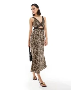 Never Fully Dressed Mimi Lace Cut-out Midaxi Dress In Leopard Print For Women -Never Fully Dressed Sales 206712206 1 leopard 1