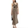 Never Fully Dressed Mimi Lace Cut-out Midaxi Dress In Leopard Print For Women