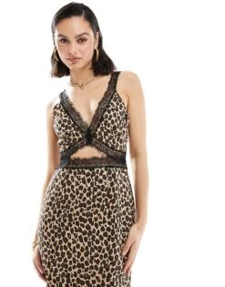 Never Fully Dressed Mimi Lace Cut-out Midaxi Dress In Leopard Print For Women -Never Fully Dressed Sales 206712206 2