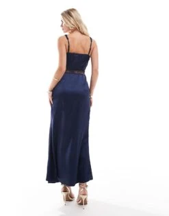 Never Fully Dressed Petite Lace Cut-out Slip Maxi Dress In Midnight Navy For Women -Never Fully Dressed Sales 207032489 3