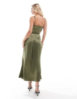 Never Fully Dressed Petite Lace Cut-out Slip Midaxi Dress In Soft Olive For Women -Never Fully Dressed Sales 207032516 4