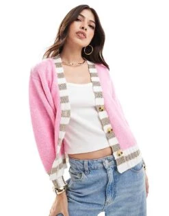 Never Fully Dressed Solstice Embroidered Cardigan In Pink For Women