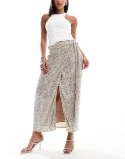 Never Fully Dressed Jaspre Embellished Midi Skirt In Silver For Women -Never Fully Dressed Sales 207033766 1 silver 1