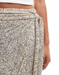 Never Fully Dressed Jaspre Embellished Midi Skirt In Silver For Women -Never Fully Dressed Sales 207033766 3