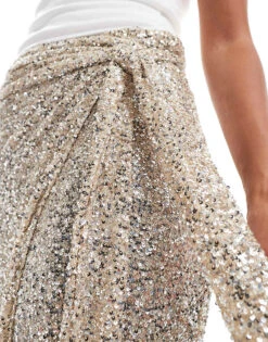 Never Fully Dressed Jaspre Embellished Midi Skirt In Silver For Women -Never Fully Dressed Sales 207033766 4