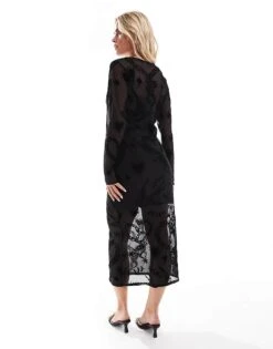 Never Fully Dressed Petite Romance Mesh Maxi Dress With Slip In Black For Women -Never Fully Dressed Sales 207034625 4