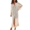 Never Fully Dressed Petite Lila Sequin Shirt Midaxi Dress In Silver For Women Silver/blush