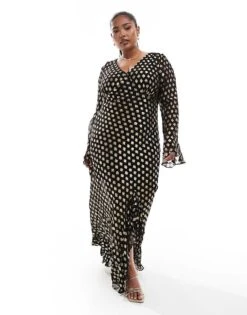 Never Fully Dressed Plus Sparkle Ruffle Midaxi Dress In Black For Women Black/gold -Never Fully Dressed Sales 207062888 4