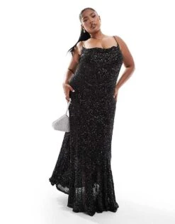 Never Fully Dressed Plus Mya Embellished Midaxi Dress In Black Sequin For Women -Never Fully Dressed Sales 207062931 1 black 1