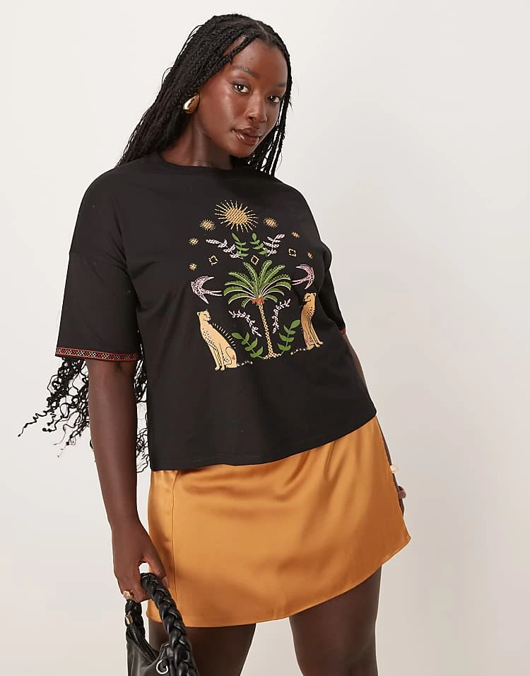 Never Fully Dressed Plus Running Wild T-shirt Co-ord In Black For Women