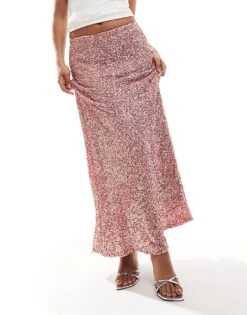 Never Fully Dressed Sequin Maxi Skirt In Pink For Women -Never Fully Dressed Sales 207129225 4