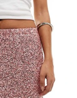 Never Fully Dressed Sequin Maxi Skirt In Pink For Women -Never Fully Dressed Sales 207129225 5