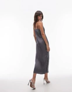 Never Fully Dressed Lace Contrast Midaxi Dress In Grey For Women -Never Fully Dressed Sales 207129240 3