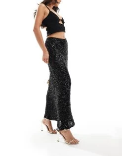 Never Fully Dressed Sequin Maxi Skirt In Black For Women -Never Fully Dressed Sales 207129264 5