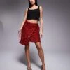 Never Fully Dressed Jaspre Embellished Mini Skirt In Red For Women
