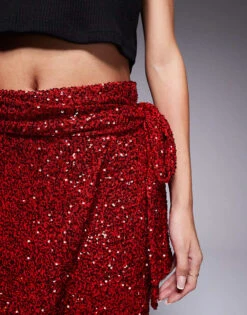Never Fully Dressed Jaspre Embellished Mini Skirt In Red For Women -Never Fully Dressed Sales 207129272 5