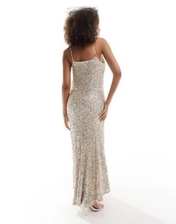 Never Fully Dressed Mya Embellished Midaxi Dress In Gold And Silver Sequin For Women Gold Silver -Never Fully Dressed Sales 207129296 3