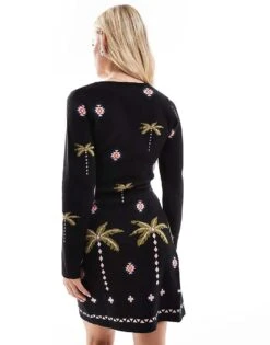 Never Fully Dressed Petite Havanna Knitted Mini Dress In Black For Women -Never Fully Dressed Sales 207229860 3