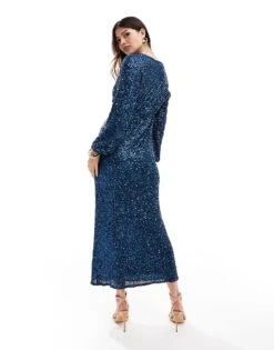 Never Fully Dressed Emma Maxi Dress In Teal Sequin For Women -Never Fully Dressed Sales 207247525 3