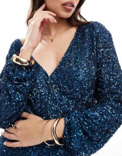 Never Fully Dressed Emma Maxi Dress In Teal Sequin For Women -Never Fully Dressed Sales 207247525 4