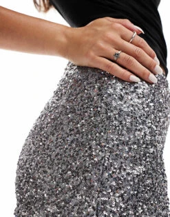 Never Fully Dressed Sequin Hotpants In Gunmetal For Women -Never Fully Dressed Sales 207247679 3