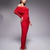 Never Fully Dressed Ruched Midaxi Dress In Red For Women