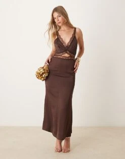 Never Fully Dressed Mimi Midi Dress In Chocolate For Women