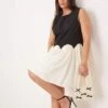 Never Fully Dressed Plus Contrast Drop Hem Mini Dress In Monochrome For Women