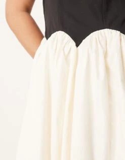 Never Fully Dressed Plus Contrast Drop Hem Mini Dress In Monochrome For Women -Never Fully Dressed Sales 207419145 3