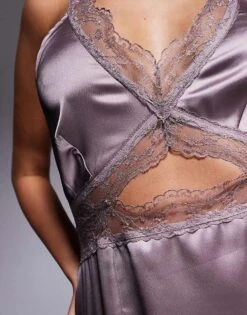 Never Fully Dressed Mimi Lace Cut-out Slip Maxi Dress In Mink For Women -Never Fully Dressed Sales 207553612 3