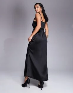 Never Fully Dressed Petite Mimi Lace Cut-out Slip Maxi Dress In Black For Women -Never Fully Dressed Sales 207554937 3