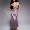 Never Fully Dressed Petite Lace Cut-out Slip Maxi Dress In Mink For Women