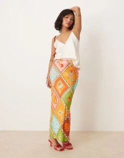 Never Fully Dressed Petite Print Maxi Skirt In Patchwork Print For Women Multi -Never Fully Dressed Sales 207967919 1 multi 1