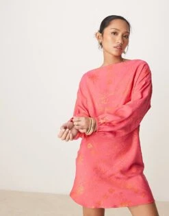 Never Fully Dressed Petite Tilly Mini Dress In Red And Pink For Women Red Pink