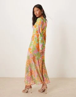 Never Fully Dressed Petite Long Sleeve Maxi Dress In Patchwork Print For Women Multi -Never Fully Dressed Sales 207967938 4