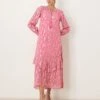 Never Fully Dressed Metallic Midaxi Dress In Pink For Women Pink/gold